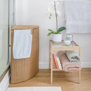 Lloyd Loom Corner Linen Basket