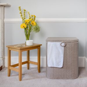 Lloyd Loom D Shape Linen Basket